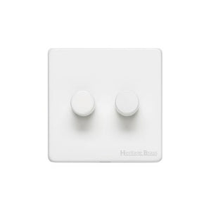 Vintage Range Matt White Switches & Sockets, XWH - 2G Multi Location Primary Dimmer by Heritage Brass By M-Marcus
