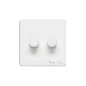 Vintage Range Matt White Switches & Sockets, XWH - 2G Multi Location Secondary Dimmer by Heritage Brass By M-Marcus