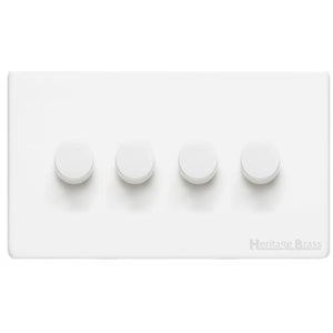 Vintage Range Matt White Switches & Sockets, XWH - 4G Multi Location Secondary Dimmer by Heritage Brass By M-Marcus