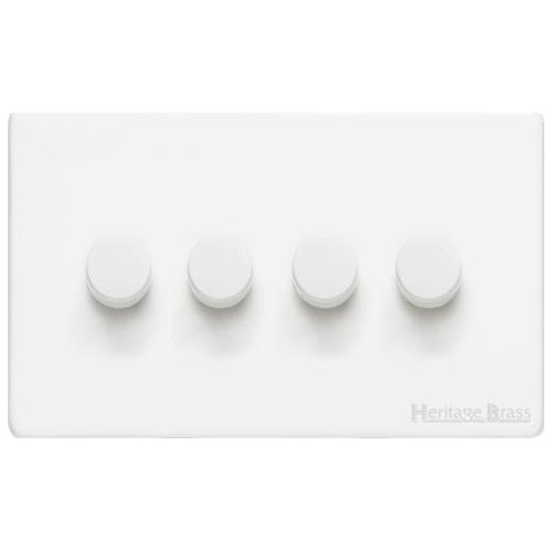 Vintage Range Matt White Switches & Sockets, XWH - 4G Multi Location Primary Dimmer by Heritage Brass By M-Marcus