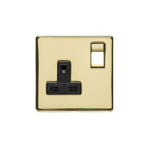 Studio Range Polished Brass Switches & Sockets, Y01 - Single Socket (13 Amp) by Heritage Brass By M-Marcus