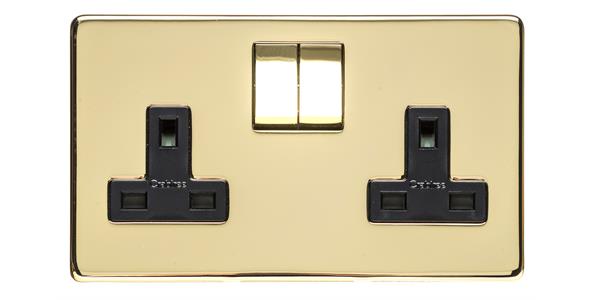 Studio Range - Polished Brass - Double Socket (13 Amp)