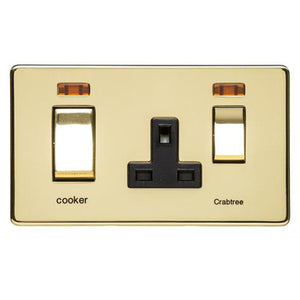 Studio Range Polished Brass Switches & Sockets, Y01 - 45A Cooker Unit + 13A Socket by Heritage Brass By M-Marcus