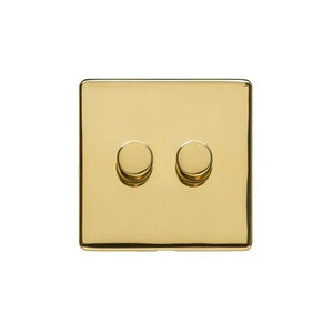 Studio Range Polished Brass Switches & Sockets, Y01 - 2G Multi Location Primary Dimmer by Heritage Brass By M-Marcus