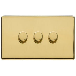 Studio Range Polished Brass Switches & Sockets, Y01 - 3G Multi Location Secondary Dimmer by Heritage Brass By M-Marcus