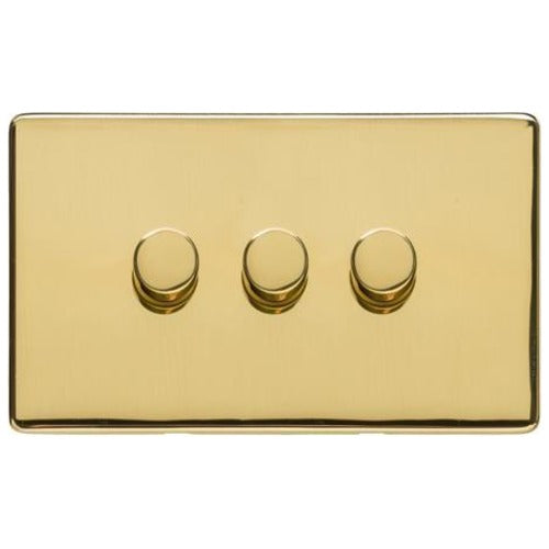 Studio Range Polished Brass Switches & Sockets, Y01 - 3G Multi Location Secondary Dimmer by Heritage Brass By M-Marcus