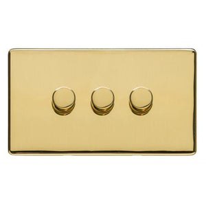 Studio Range Polished Brass Switches & Sockets, Y01 - 3G Multi Location Secondary Dimmer by Heritage Brass By M-Marcus
