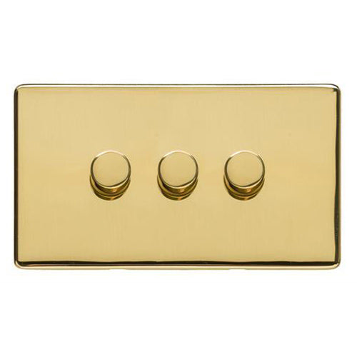 Studio Range Polished Brass Switches & Sockets, Y01 - 3G Multi Location Primary Dimmer by Heritage Brass By M-Marcus