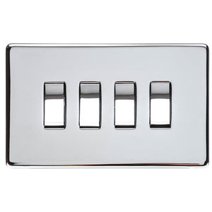 Studio Range Polished Chrome Switches & Sockets, Y02 - 4 Gang Rocker Switch by Heritage Brass By M-Marcus