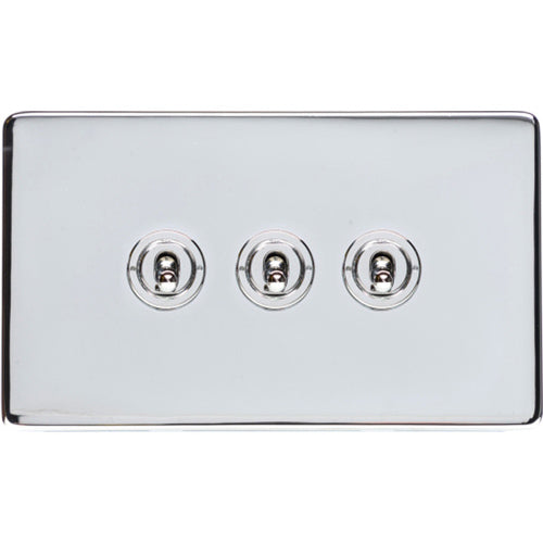 Studio Range Polished Chrome Switches & Sockets, Y02 - 3 Gang Toggle Switch by Heritage Brass By M-Marcus