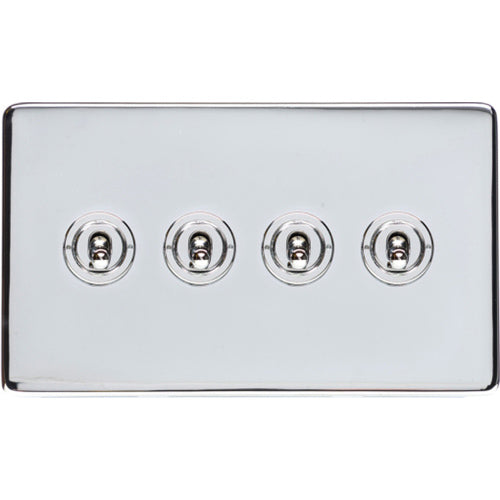Studio Range Polished Chrome Switches & Sockets, Y02 - 4 Gang Toggle Switch by Heritage Brass By M-Marcus