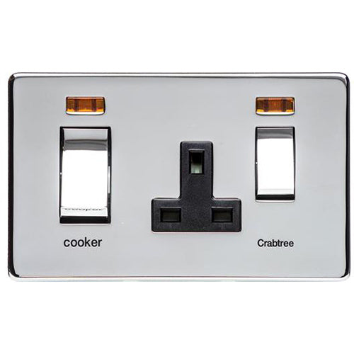 Studio Range Polished Chrome Switches & Sockets, Y02 - 45A Cooker Unit + 13A Socket by Heritage Brass By M-Marcus