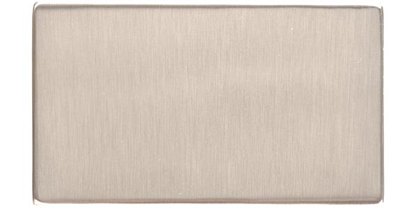 Heritage Brass Electrical, Studio Range - Satin Nickel - Double Blank Plate, Double Blank Plate, Blanking Plates, Double Blank Plate