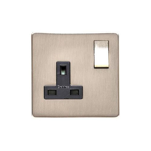 Studio Range Satin Nickel Switches & Sockets, Y05 - Single Socket (13 Amp) by Heritage Brass By M-Marcus