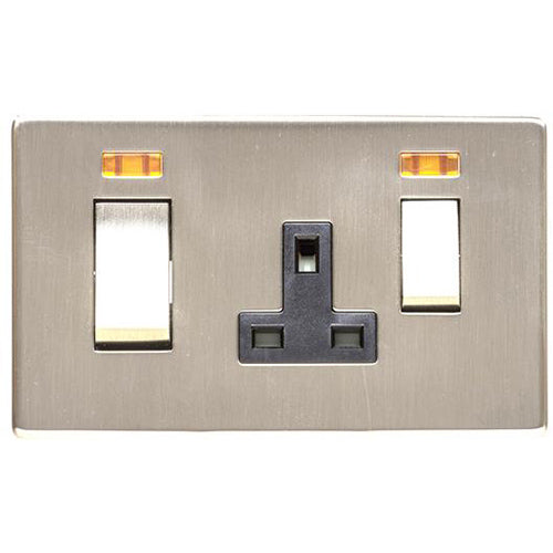 Studio Range Satin Nickel Switches & Sockets, Y05 - 45A Cooker Unit + 13A Socket by Heritage Brass By M-Marcus