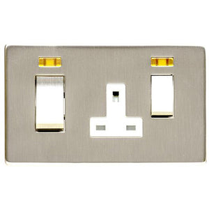 Studio Range Satin Nickel Switches & Sockets, Y05 - 45A Cooker Unit + 13A Socket by Heritage Brass By M-Marcus