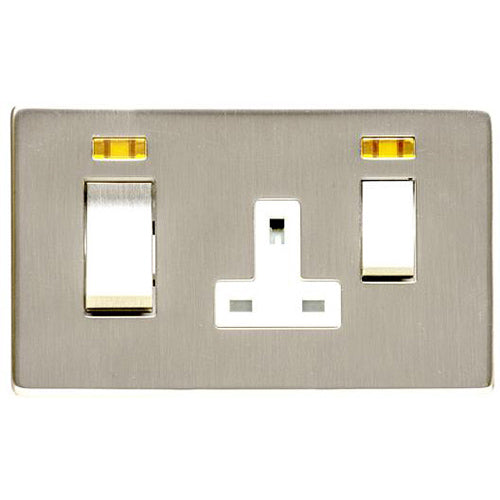 Studio Range Satin Nickel Switches & Sockets, Y05 - 45A Cooker Unit + 13A Socket by Heritage Brass By M-Marcus