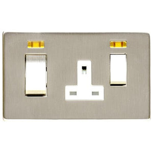Studio Range Satin Nickel Switches & Sockets, Y05 - 45A Cooker Unit + 13A Socket by Heritage Brass By M-Marcus