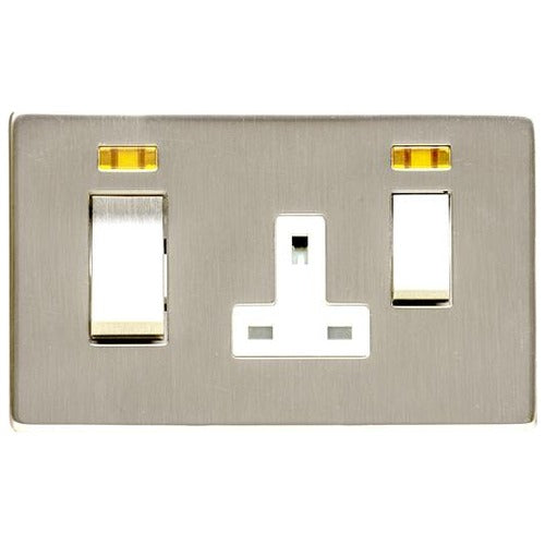Studio Range Satin Nickel Switches & Sockets, Y05 - 45A Cooker Unit + 13A Socket by Heritage Brass By M-Marcus