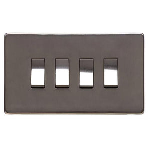 Studio Range Polished Bronze Switches & Sockets, Y07 - 4 Gang Rocker Switch by Heritage Brass By M-Marcus