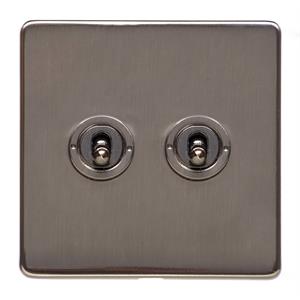 Heritage Brass Electrical, Studio Range - Polished Bronze - 2 Gang Dolly Switch, 2 Gang Dolly Switch, 2 Gang Dolly Switch, 20 Amp 2 Way Dolly Switches