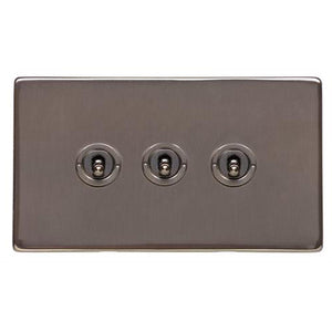Studio Range Polished Bronze Switches & Sockets, Y07 - 3 Gang Toggle Switch by Heritage Brass By M-Marcus