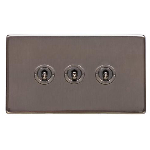 Studio Range Polished Bronze Switches & Sockets, Y07 - 3 Gang Toggle Switch by Heritage Brass By M-Marcus
