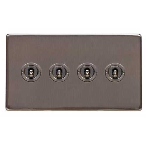 Studio Range Polished Bronze Switches & Sockets, Y07 - 4 Gang Toggle Switch by Heritage Brass By M-Marcus