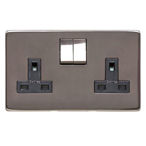 Studio Range Polished Bronze Switches & Sockets, Y07 - Double Socket (13 Amp) by Heritage Brass By M-Marcus