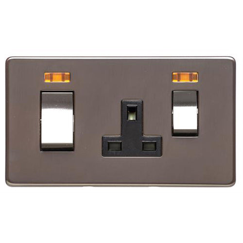 Studio Range Polished Bronze Switches & Sockets, Y07 - 45A Cooker Unit + 13A Socket by Heritage Brass By M-Marcus