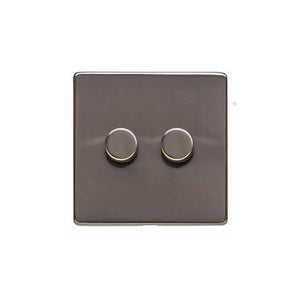 Studio Range Polished Bronze Switches & Sockets, Y07 - 2 Gang TED Dimmer (Compatible with LED Lamps) by Heritage Brass By M-Marcus