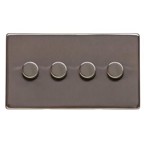 Studio Range Polished Bronze Switches & Sockets, Y07 - 4 Gang TED Dimmer (Compatible with LED Lamps) by Heritage Brass By M-Marcus