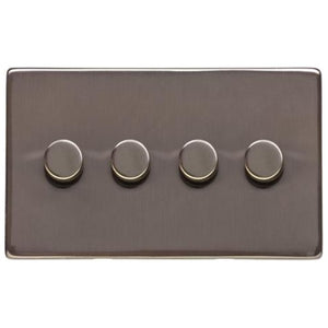 Studio Range Polished Bronze Switches & Sockets, Y07 - 4 Gang TED Dimmer (Compatible with LED Lamps) by Heritage Brass By M-Marcus