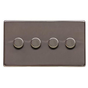 Studio Range Polished Bronze Switches & Sockets, Y07 - 4 Gang Dimmer 400 watts(Compatible with halogen/ incandescent bulbs) by Heritage Brass By M-Marcus