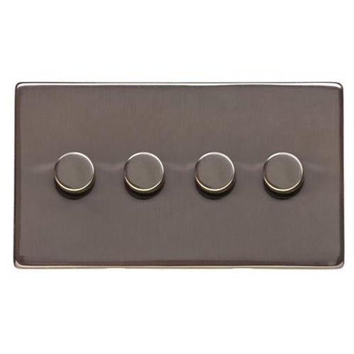 Studio Range Polished Bronze Switches & Sockets, Y07 - 4 Gang Dimmer 400 watts(Compatible with halogen/ incandescent bulbs) by Heritage Brass By M-Marcus
