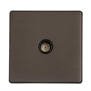 Studio Range - Matt Bronze - 1 Gang Non-Isolated TV Coaxial Socket