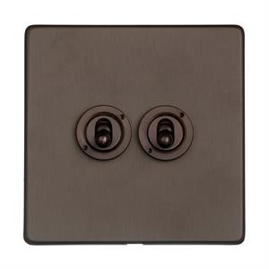 Studio Range - Matt Bronze - 2 Gang Dolly Switch