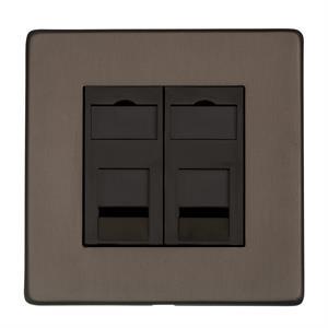 Studio Range - Matt Bronze - 2 Gang Secondary Line Socket