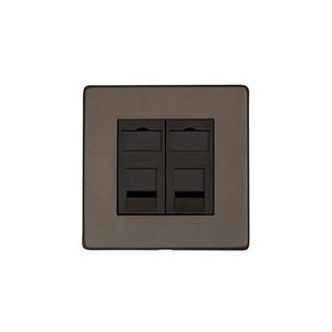Studio Range Matt Bronze Switches & Sockets, Y09 - 2 Gang RJ45 by Heritage Brass By M-Marcus