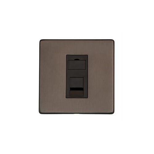 Studio Range Matt Bronze Switches & Sockets, Y09 - 1 Gang RJ45 by Heritage Brass By M-Marcus