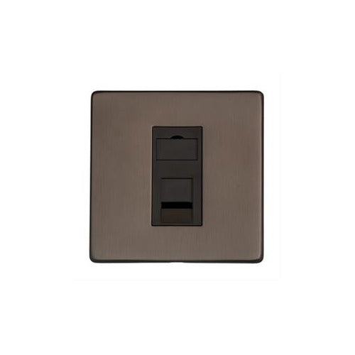 Studio Range Matt Bronze Switches & Sockets, Y09 - 1 Gang RJ45 by Heritage Brass By M-Marcus