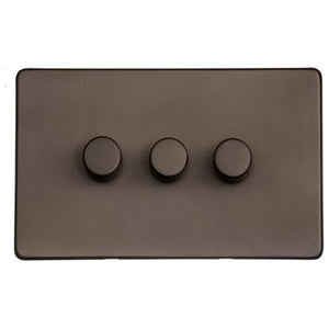 Studio Range Matt Bronze Switches & Sockets, Y09 - 3G Multi Location Primary Dimmer by Heritage Brass By M-Marcus