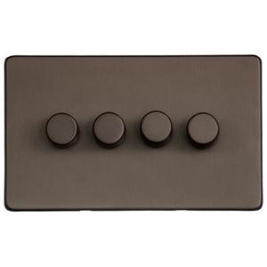 Studio Range Matt Bronze Switches & Sockets, Y09 - 4G Multi Location Primary Dimmer by Heritage Brass By M-Marcus