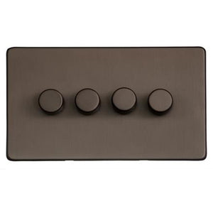 Studio Range Matt Bronze Switches & Sockets, Y09 - 4 Gang Dimmer 400 watts(Compatible with halogen/ incandescent bulbs) by Heritage Brass By M-Marcus