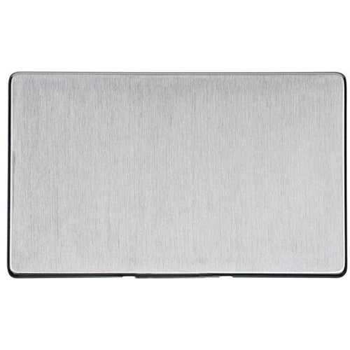 Studio Range Satin Chrome Switches & Sockets, Y33 - Double Blank Plate by Heritage Brass By M-Marcus