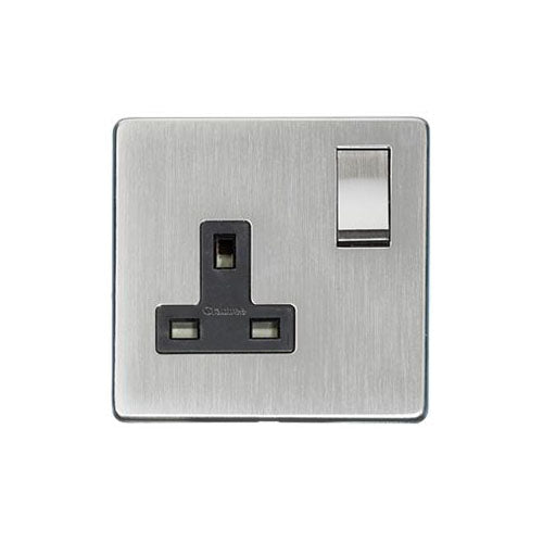 Studio Range Satin Chrome Switches & Sockets, Y33 - Single Socket (13 Amp) by Heritage Brass By M-Marcus