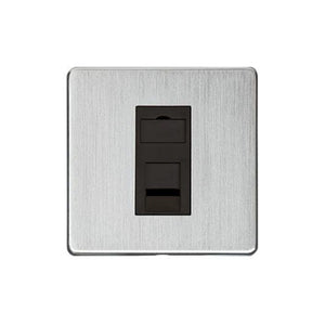 Studio Range Satin Chrome Switches & Sockets, Y33 - 1 Gang RJ45 by Heritage Brass By M-Marcus