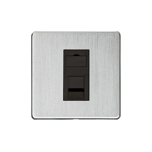 Studio Range Satin Chrome Switches & Sockets, Y33 - 1 Gang RJ45 by Heritage Brass By M-Marcus