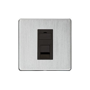 Studio Range Satin Chrome Switches & Sockets, Y33 - 1 Gang RJ45 by Heritage Brass By M-Marcus