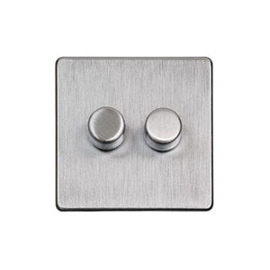 Studio Range Satin Chrome Switches & Sockets, Y33 - 2G Multi Location Secondary Dimmer by Heritage Brass By M-Marcus